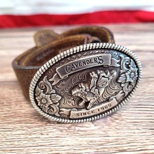 Cavenders Rodeo Cowboy Buckle & Leather Belt SZ 26 Children's Western Belt